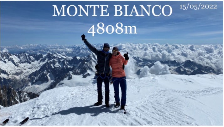 Erica e Mauro sulla cima del Monte Bianco